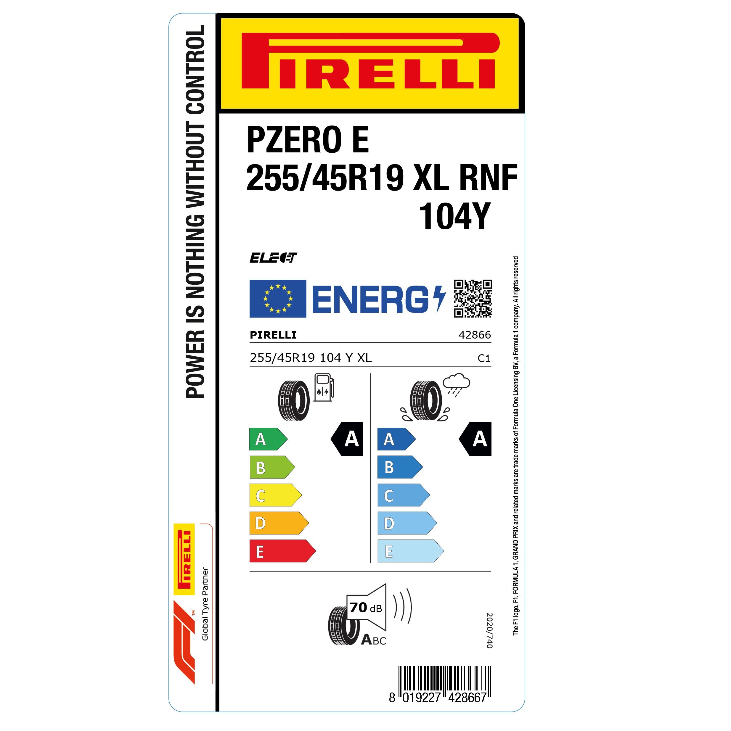 Pirelli P Zero E RunForward 255/45 R19 104Y XL Elect — изображение 2