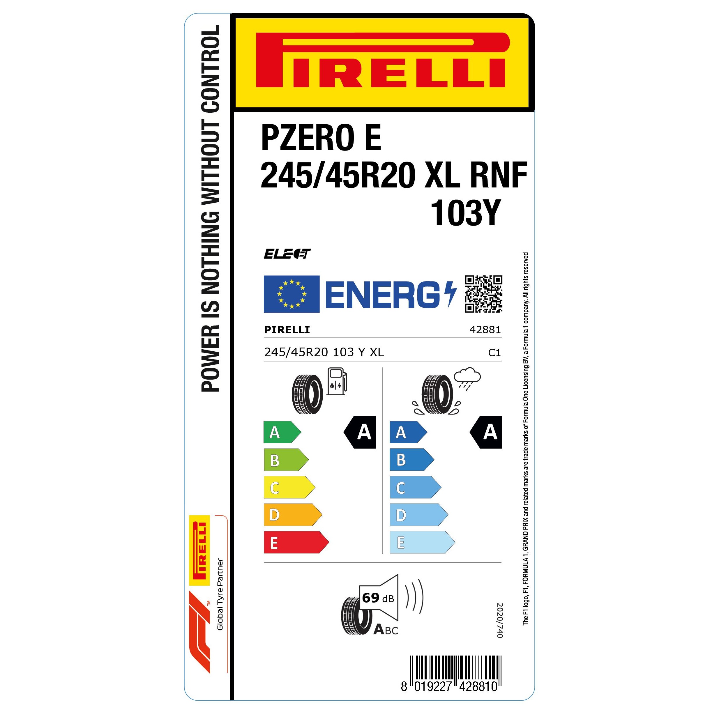 Pirelli P Zero E RunForward 245/45 R20 103Y XL Elect — изображение 2